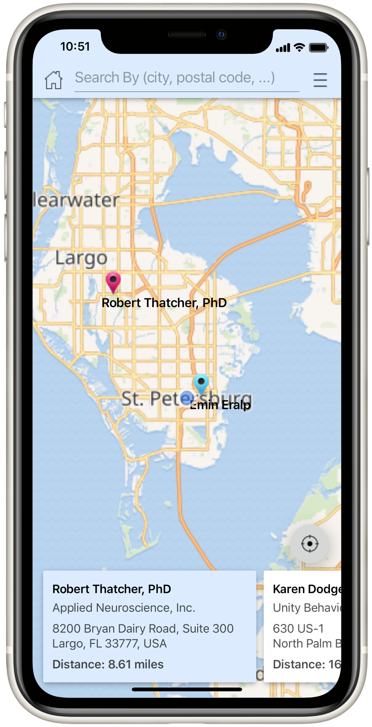 NeuroLinkQ Mapped Clinicians